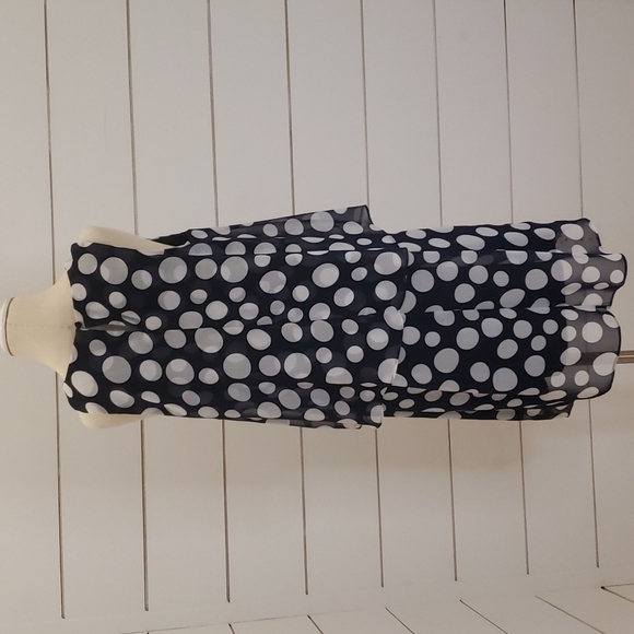 PRELUDE size 10 tiered dress blue with white polka dots - Picture 4 of 7